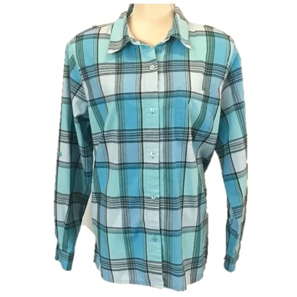 ALFRED DUNNER Business Casual Plaid Top 16 - Picture 1 of 7